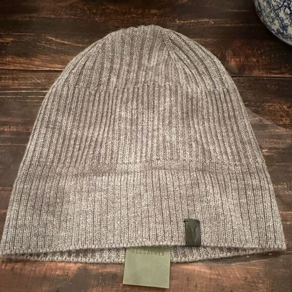 NWT ALLSAINTS Traveling Ribbed Beanie - Picture 3 of 5